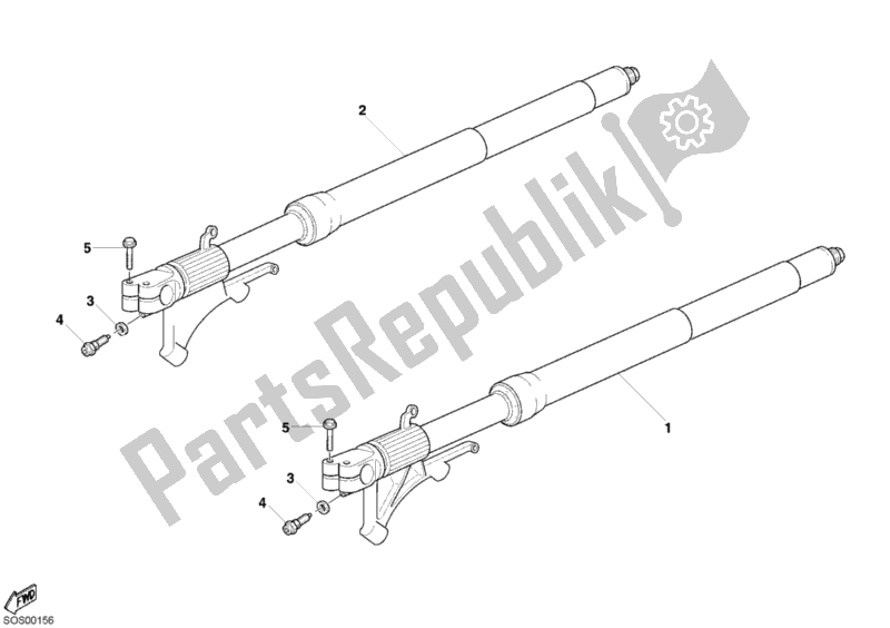 Toutes les pièces pour le Fourche Avant du Ducati Superbike 999 R 2005